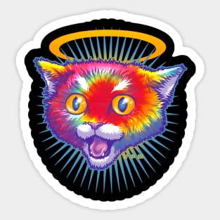 Hippie Cat Angel Sticker